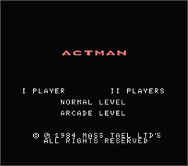 Title screen of Actman on the MSX.