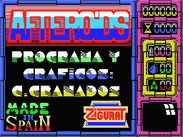 Title screen of Afteroids on the MSX.