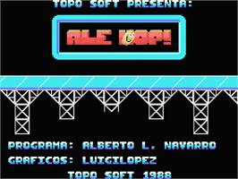 Title screen of Ale Hop! on the MSX.