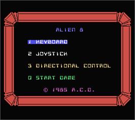 Title screen of Alien 8 on the MSX.