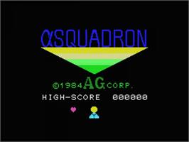 Title screen of Alpha Squadron on the MSX.
