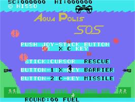 Title screen of Aqua Polis Sos on the MSX.
