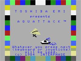 Title screen of Aquattack on the MSX.