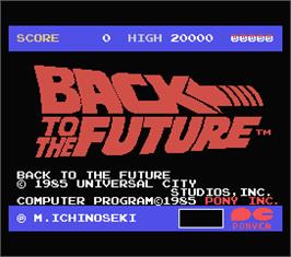 Title screen of Back To The Future on the MSX.