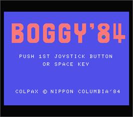 Title screen of Boggy '84 on the MSX.