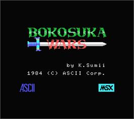 Title screen of Bokosuka Wars on the MSX.