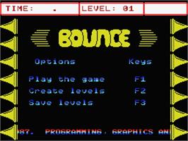 Title screen of Bounce on the MSX.