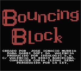 Title screen of Bouncing Block on the MSX.