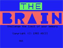 Title screen of Brain, The on the MSX.