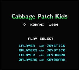 Title screen of Cabbage Patch Kids on the MSX.