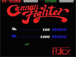 Title screen of Cannon Fighter on the MSX.