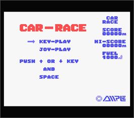 Title screen of Car-race on the MSX.