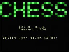 Title screen of Chess on the MSX.