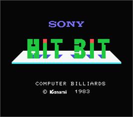 Title screen of Computer Billiards on the MSX.