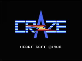 Title screen of Craze on the MSX.
