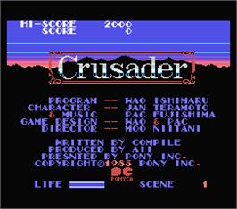 Title screen of Crusader on the MSX.