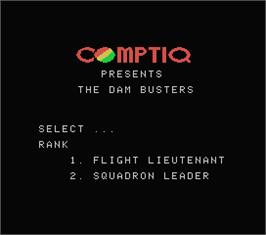 Title screen of Dam Busters, The on the MSX.