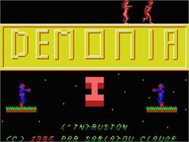 Title screen of Demonia on the MSX.