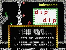 Title screen of Dip Dip on the MSX.
