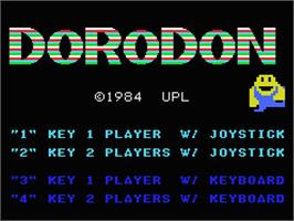 Title screen of DoRoDon on the MSX.