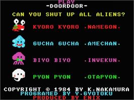 Title screen of Door Door Mkii on the MSX.