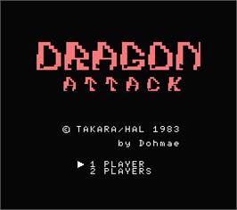 Title screen of Dragon Attack on the MSX.