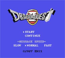 Title screen of Dragon Quest 2 on the MSX.