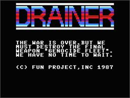 Title screen of Drainer on the MSX.