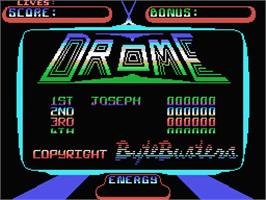 Title screen of Drome on the MSX.