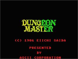 Title screen of Dungeon Master on the MSX.