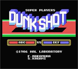 Title screen of Dunk Shot on the MSX.