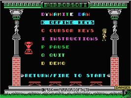 Title screen of Dynamite Dan on the MSX.