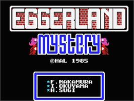 Title screen of Eggerland Mystery on the MSX.