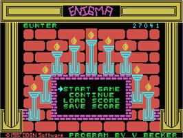 Title screen of Enigma on the MSX.