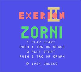 Title screen of Exerion 2 - Zorni on the MSX.