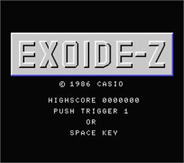 Title screen of Exoide-z on the MSX.
