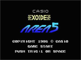 Title screen of Exoide-z Area 5 on the MSX.