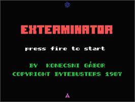 Title screen of Exterminator on the MSX.