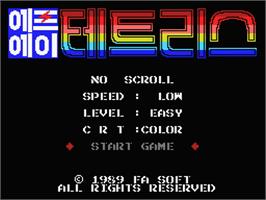 Title screen of Fa Tetris on the MSX.