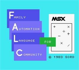 Title screen of Family Automation Language Community on the MSX.