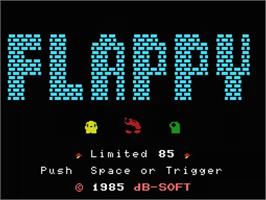 Title screen of Flappy - Limited 85 on the MSX.