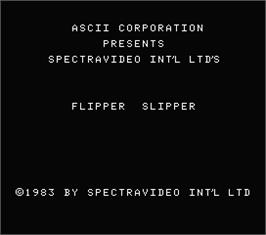 Title screen of Flipper Slipper on the MSX.