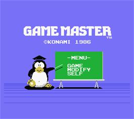 Title screen of Game Master on the MSX.