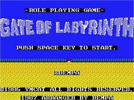 Title screen of Gate Of Labyrinth on the MSX.