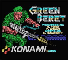 Title screen of Green Beret on the MSX.
