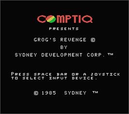 Title screen of Grog's Revenge on the MSX.