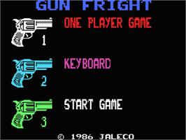 Title screen of Gun Fright on the MSX.
