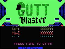 Title screen of Guttblaster on the MSX.