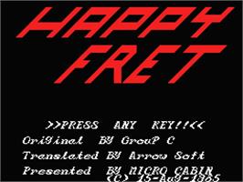 Title screen of Happy Fret on the MSX.