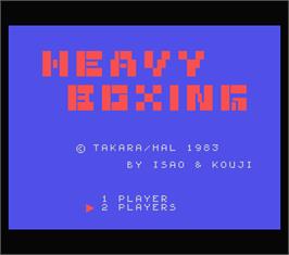 Title screen of Heavy Boxing on the MSX.